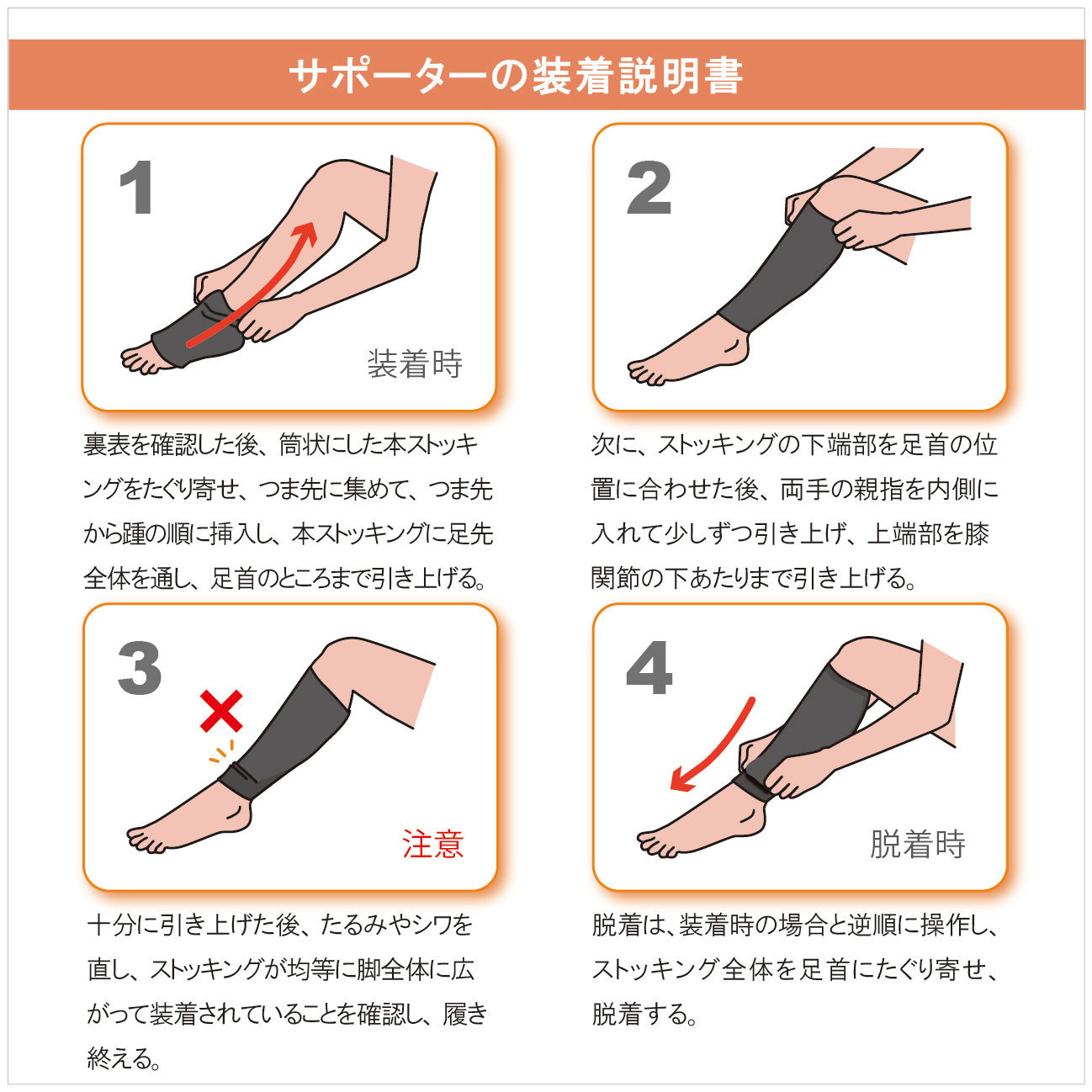 JEVOLふくらはぎ標準タイプ　装着方法
